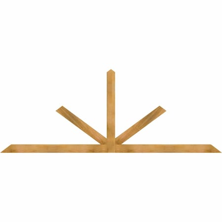 Ekena Millwork Saratoga Rough Sawn Timber Gable Bracket, Western Red Cedar, 108"W x 40"H x 2"D x 4"F, 9/12 Pitch GBW108X40X0204SAR00RWR